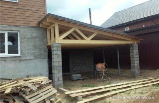 Строительство гаража примыкающего к дому