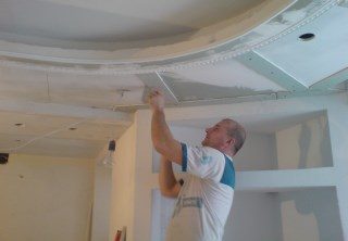 Монтаж потолка из гипсокартона в Краснодаре
