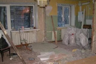 Фото процесса Ремонт проходной комнаты в Краснодаре